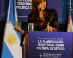 Cristina durante el anuncio del "Plan Estratégico Territorial Bicentenario".