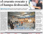 La tapa del diario Expreso de Ecuador que refleja el tratamiento que le dieron al conflicto.