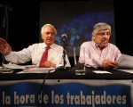 Moyano y Recalde dieron una conferencia de prensa en La Bancaria.