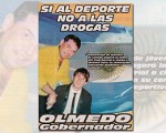 El viernes pasado aparecieron en la Salta afiches de campaña del diputado que lo muestran junto a Lio Messi bajo la leyenda: "Sí la deporte, no a las drogas. Olmedo gobernador".