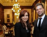 Cristina Fernández recibió al cantante Ricky Martin.