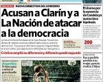 Les dejamos, para que recorran, las tapas de los principales diarios argentinos.