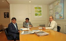 En la sede del ministerio de Infraestructura bonaerense, su titular, Alejandro Arlía, mantuvo una reunión con el  intendente de Quilmes, Francisco Gutiérrez.