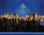 La tradicional foto de todos los mandatarios del G-20 realizado en México.