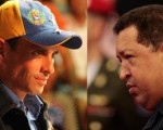 Henrique Capriles y Hugo Chávez, a una semana de las elecciones.