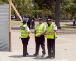 La Policía Metropolitana custodiando el Parque.
