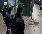Cayeron escombros de la obra del Metrobus en una estación de subte.