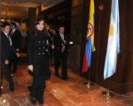 La Presidenta a su llegada a Bogotá.