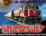 Marcharán los ferroviarios y los usuarios de trenes a Plaza de Mayo.