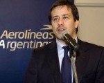 Recalde recibió a la pasajera número 6.000.000 de Aerolíneas Argentinas en 2013.