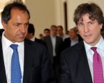 Scioli y Boudou ante el reposo por un mes que debe guardar la presidenta Cristina Fernández de Kirchner.