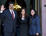 La Presidenta Cristina Fernández de Kirchner y su par de Venezuela, Nicolas Maduro.