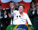 Dilma celebrando la victoria electoral.